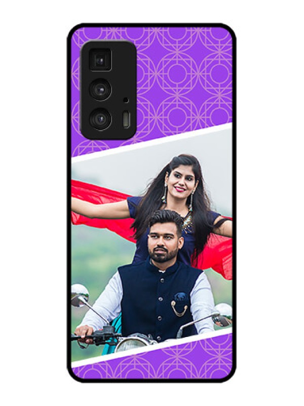 Custom Edge 20 Pro Custom Metal Phone Case - Violet Color Pattern Design