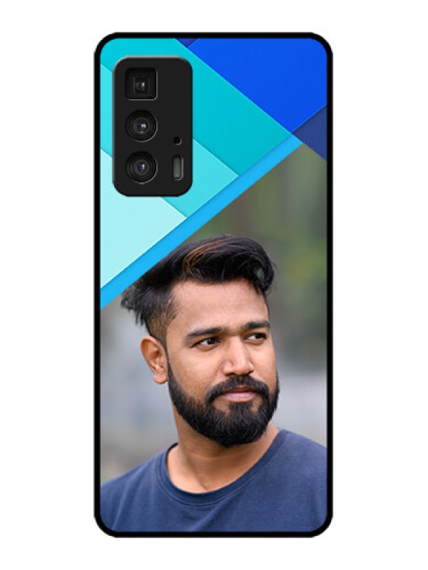 Custom Edge 20 Pro Custom Metal Phone Case - Blue Pattern Design
