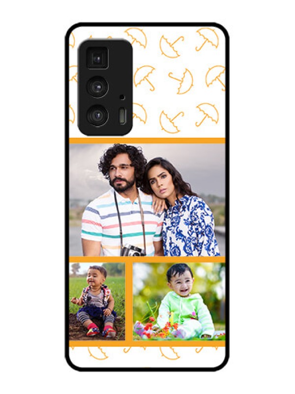 Custom Edge 20 Pro Custom Metal Phone Case - Yellow Pattern Design