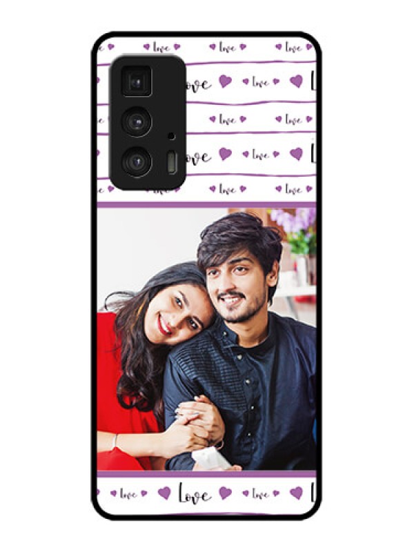 Custom Edge 20 Pro Custom Metal Phone Case - Couples Heart Design
