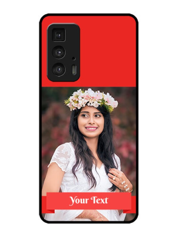 Custom Edge 20 Pro Custom Metal Phone Case - Simple Red Color Design