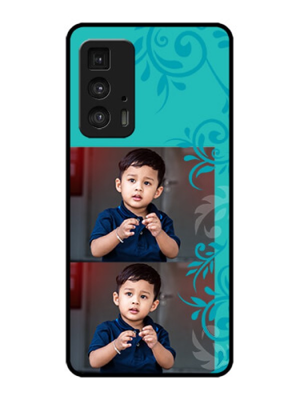 Custom Edge 20 Pro Custom Metal Phone Case - With Photo And Green Floral Design