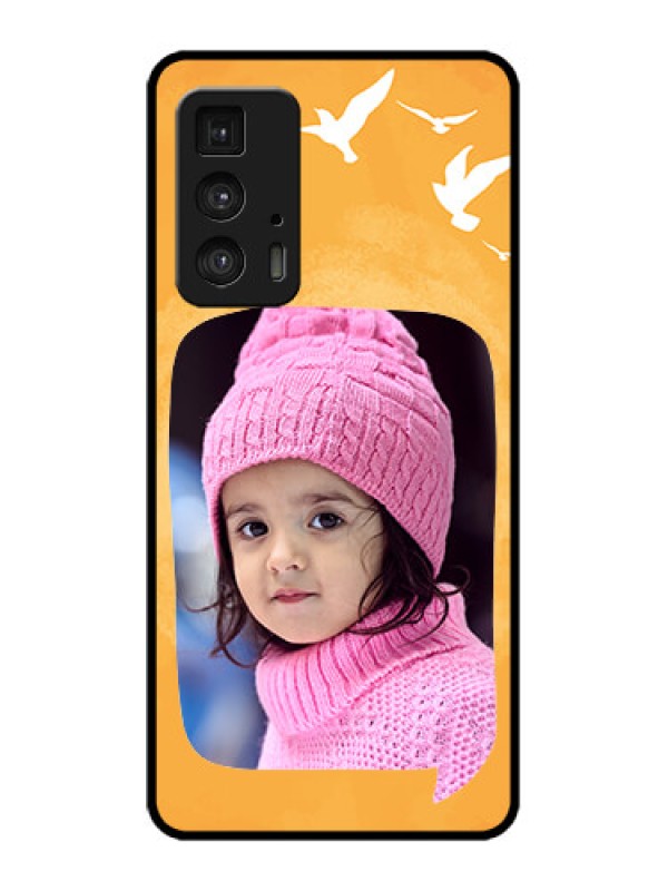 Custom Edge 20 Pro Custom Metal Phone Case - Water Color Design With Bird Icons