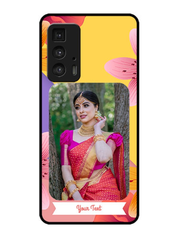 Custom Edge 20 Pro Custom Metal Phone Case - 3 Image With Vintage Floral Design