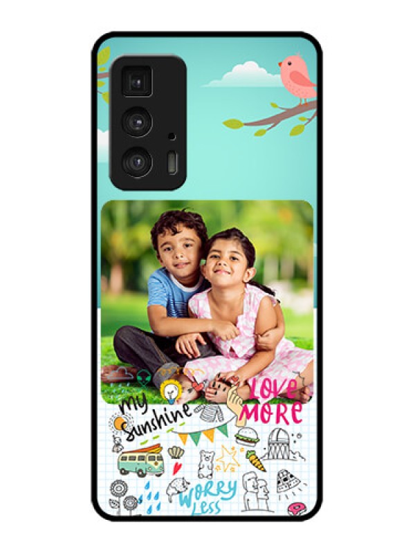 Custom Edge 20 Pro Custom Metal Phone Case - Doodle Love Design