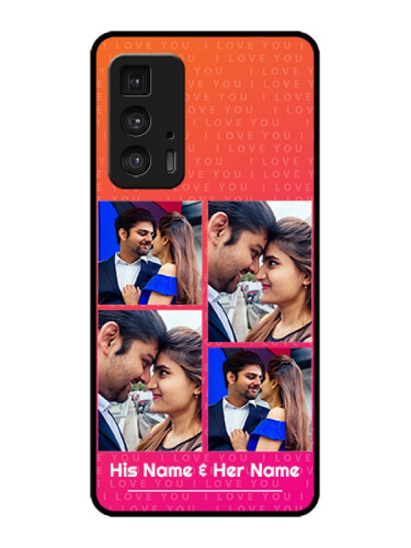 Custom Edge 20 Pro Custom Metal Phone Case - I Love You Pink Design