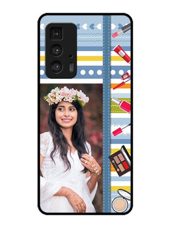 Custom Edge 20 Pro Custom Metal Phone Case - Makeup Icons Design