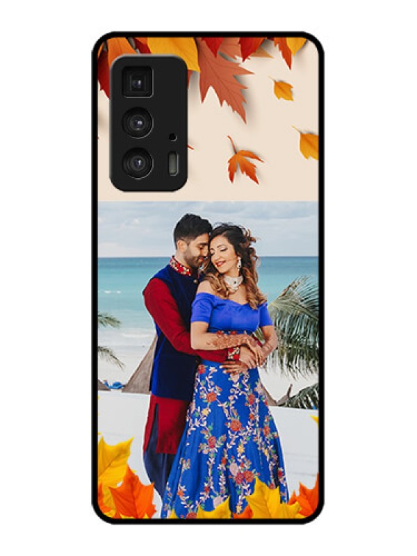 Custom Edge 20 Pro Custom Metal Phone Case - Autumn Maple Leaves Design