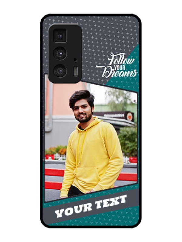Custom Edge 20 Pro Custom Metal Phone Case - Background Pattern Design With Quote