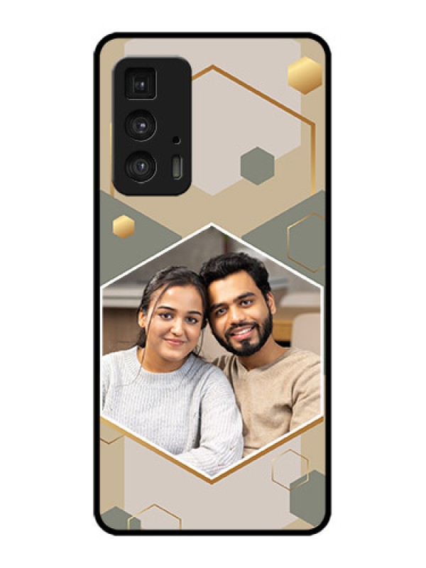 Custom Edge 20 Pro Custom Metal Phone Case - Stylish Hexagon Pattern Design