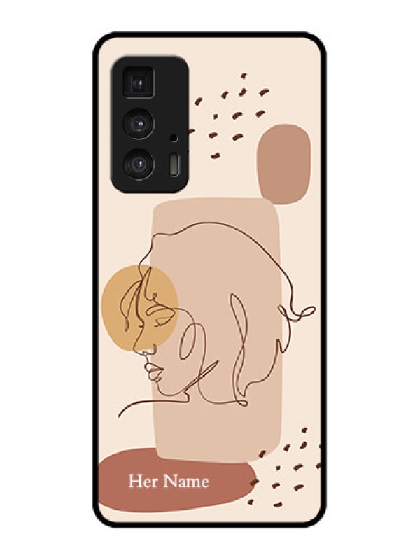 Custom Edge 20 Pro Custom Metal Phone Case - Calm Woman Line Art Design
