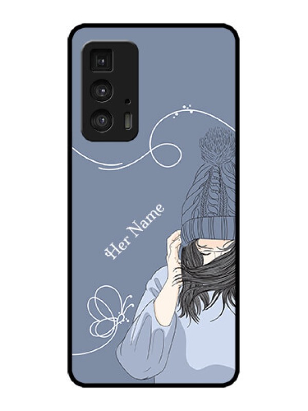 Custom Edge 20 Pro Custom Metal Phone Case - Girl In Winter Outfit Design