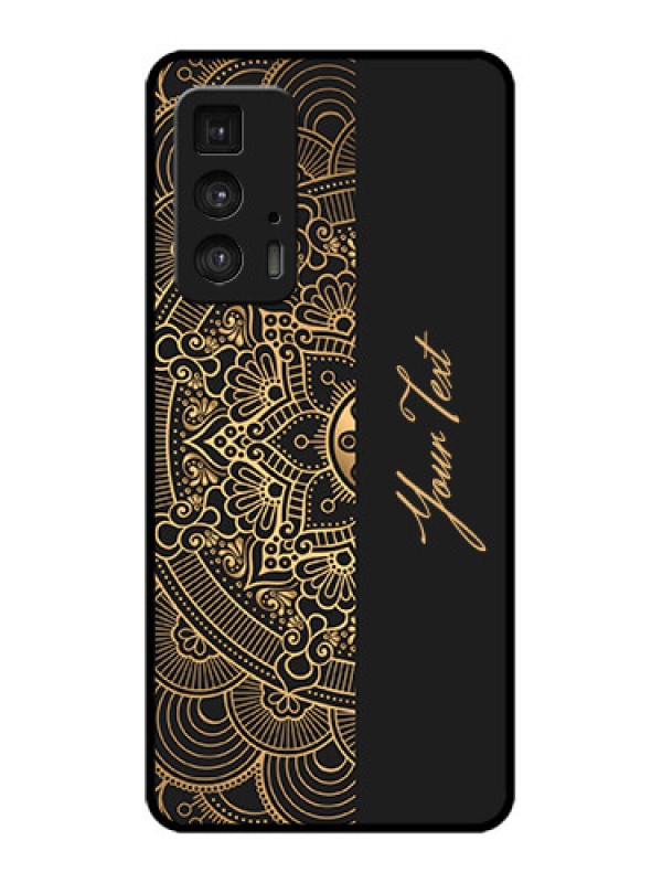 Custom Edge 20 Pro Custom Metal Phone Case - Mandala Art With Custom Text Design