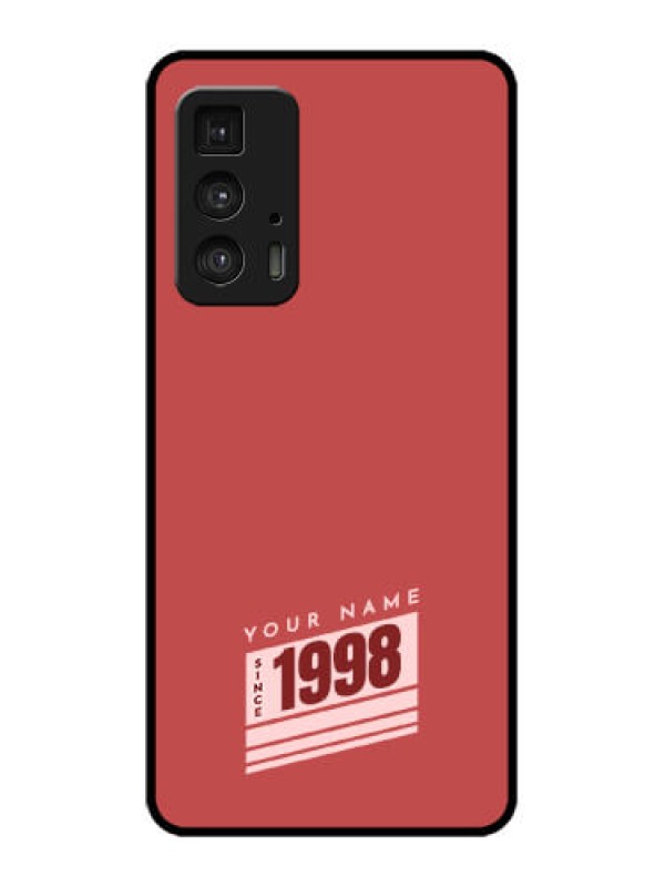 Custom Edge 20 Pro Custom Metal Phone Case - Red Custom Year Of Birth Design