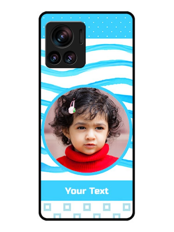 Custom Edge 30 Ultra Custom Metal Phone Case - Simple Blue Case Design