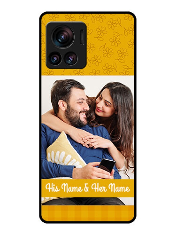 Custom Edge 30 Ultra Custom Metal Phone Case - Yellow Floral Design