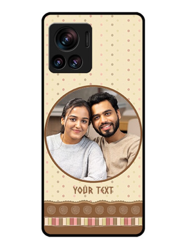 Custom Edge 30 Ultra Custom Metal Phone Case - Brown Dotted Mobile Case Design