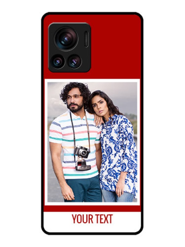 Custom Edge 30 Ultra Custom Metal Phone Case - Red Color Design