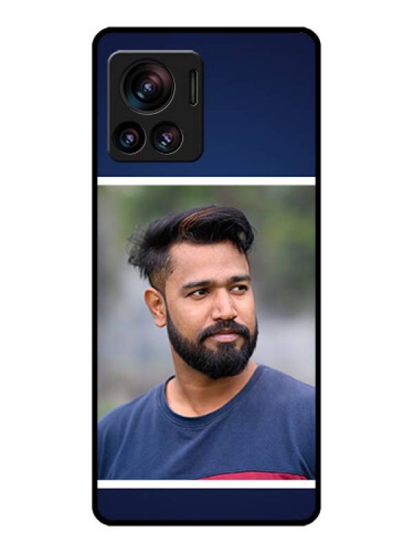 Custom Edge 30 Ultra Custom Metal Phone Case - Simple Royal Blue Design