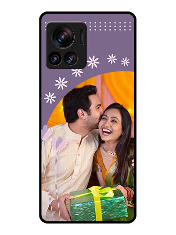 Custom Edge 30 Ultra Custom Metal Phone Case - Lavender Flowers Design