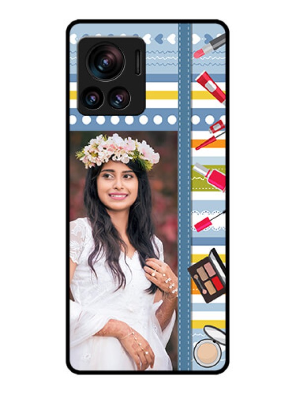 Custom Edge 30 Ultra Custom Metal Phone Case - Makeup Icons Design