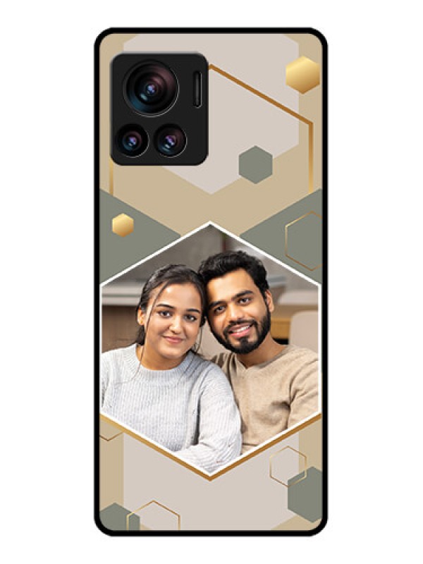 Custom Edge 30 Ultra Custom Metal Phone Case - Stylish Hexagon Pattern Design