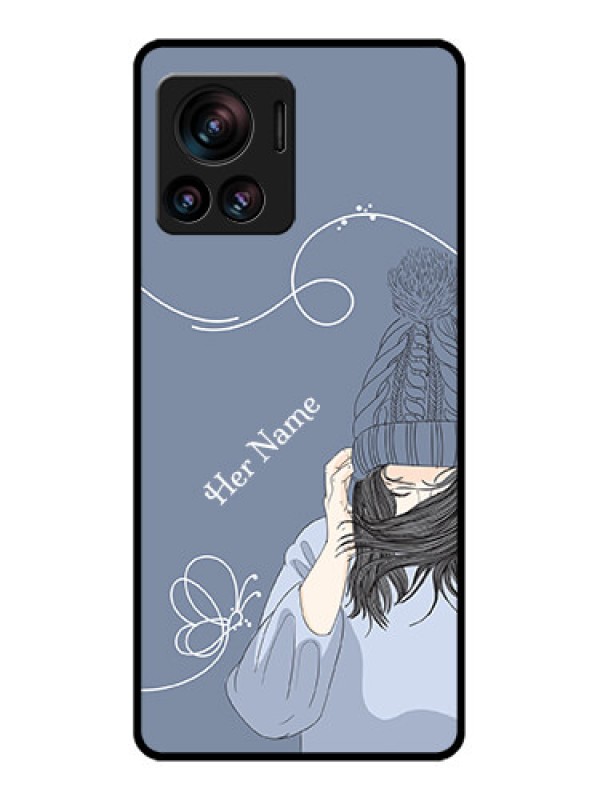 Custom Edge 30 Ultra Custom Metal Phone Case - Girl In Winter Outfit Design