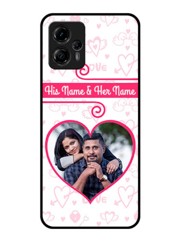 Custom Moto G13 Custom Metal Phone CaseHeart Shape Love Design