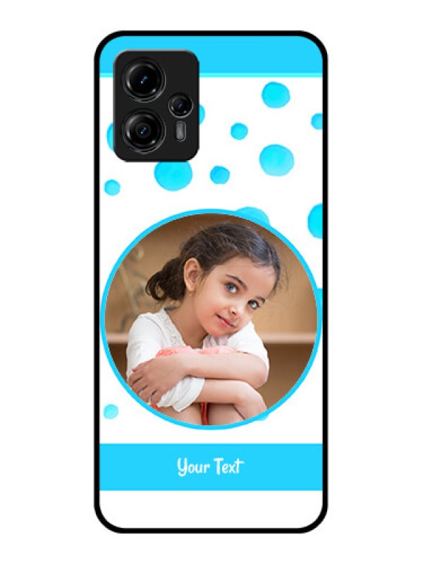 Custom Moto G13 Custom Metal Phone CaseBlue Bubbles Pattern Design