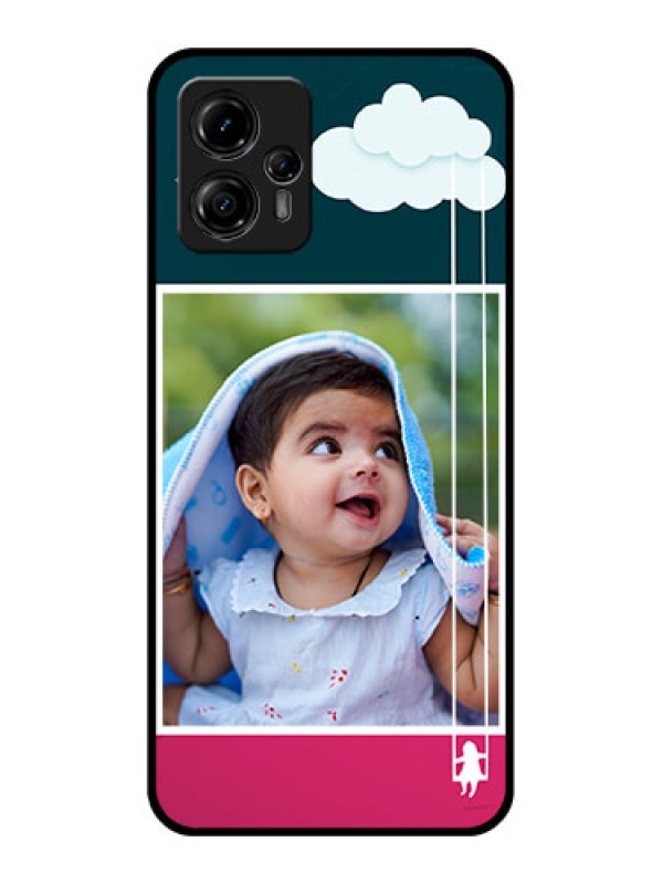Custom Moto G13 Custom Metal Phone CaseCute Girl With Cloud Design