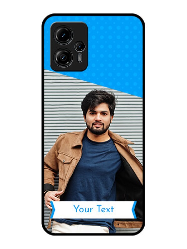 Custom Moto G13 Custom Metal Phone CaseSimple Blue Color Design