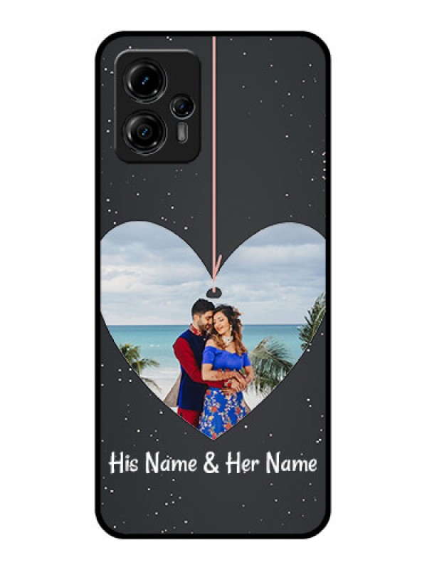 Custom Moto G13 Custom Metal Phone CaseHanging Heart Design