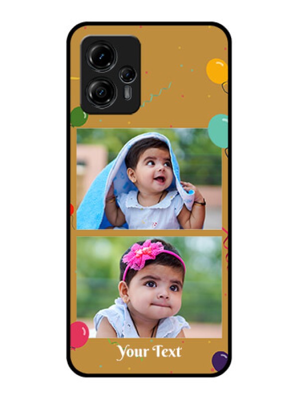 Custom Moto G13 Custom Metal Phone CaseImage Holder With Birthday Celebrations Design