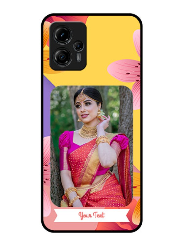 Custom Moto G13 Custom Metal Phone Case3 Image With Vintage Floral Design