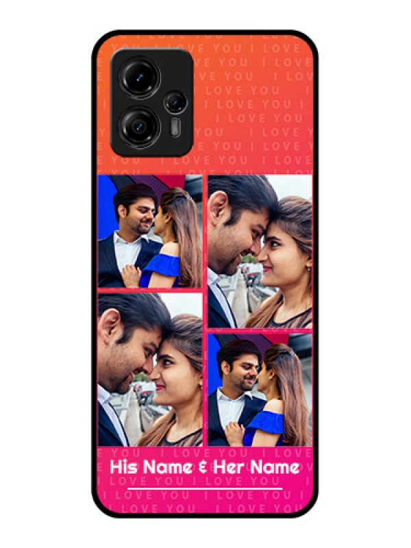 Custom Moto G13 Custom Metal Phone CaseI Love You Pink Design