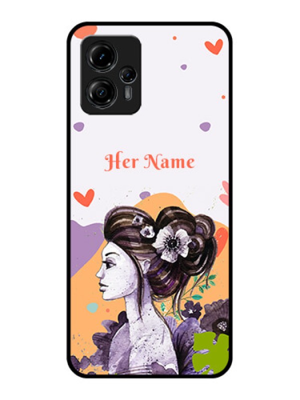Custom Moto G13 Custom Metal Phone CaseWoman And Nature Design