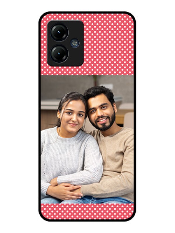 Custom Moto G14 Custom Metal Phone CaseWhite Dotted Design