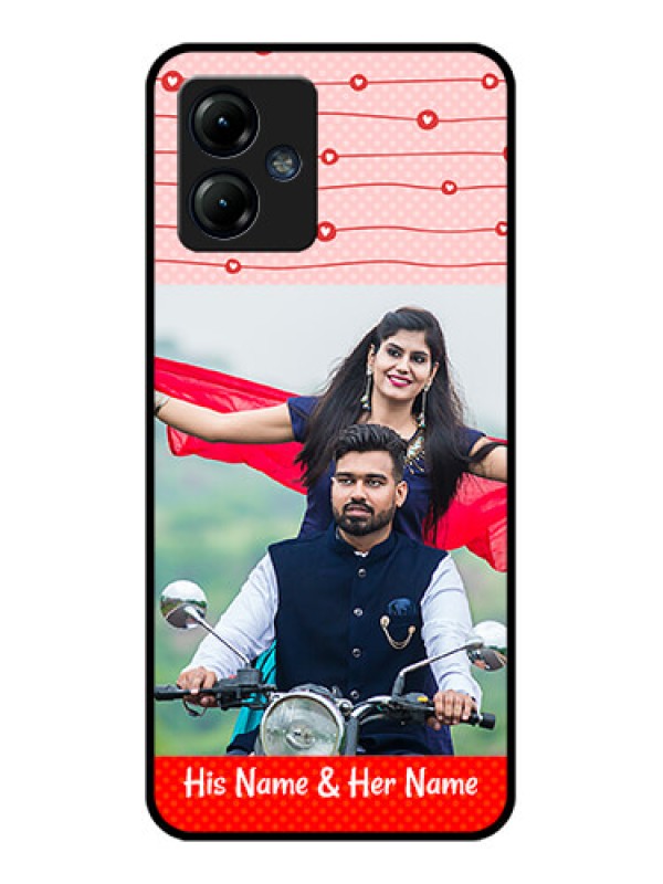 Custom Moto G14 Custom Metal Phone CaseRed Pattern Case Design