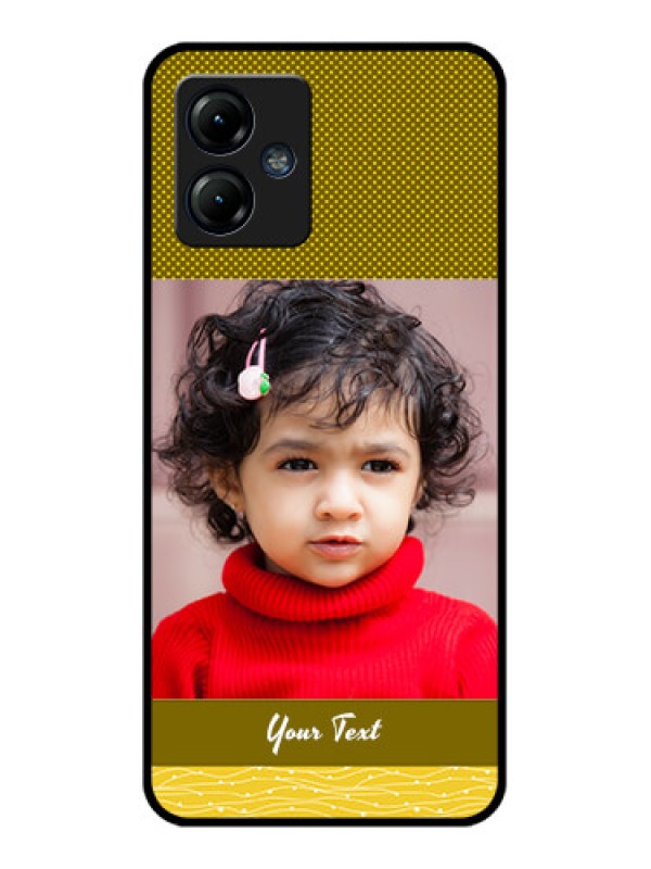 Custom Moto G14 Custom Metal Phone CaseSimple Green Color Design