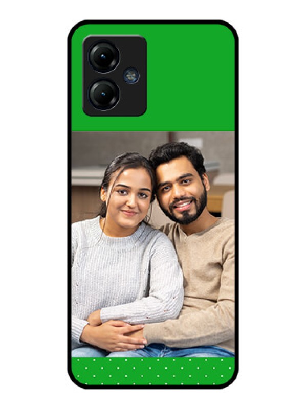 Custom Moto G14 Custom Metal Phone CaseGreen Pattern Design