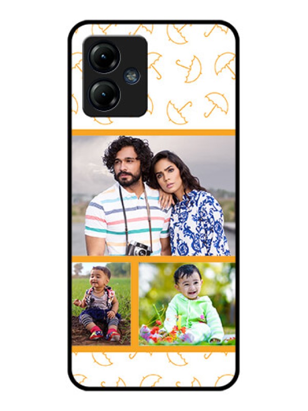 Custom Moto G14 Custom Metal Phone CaseYellow Pattern Design