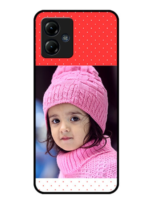 Custom Moto G14 Custom Metal Phone CaseRed Pattern Design
