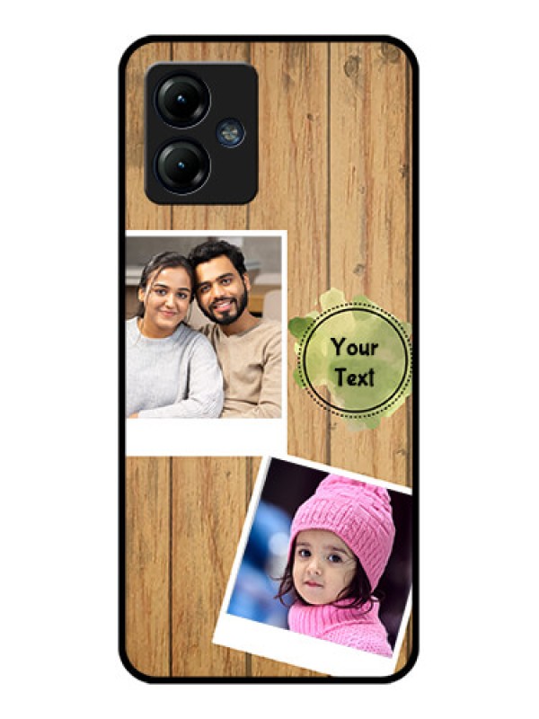 Custom Moto G14 Custom Metal Phone CaseWooden Texture Design