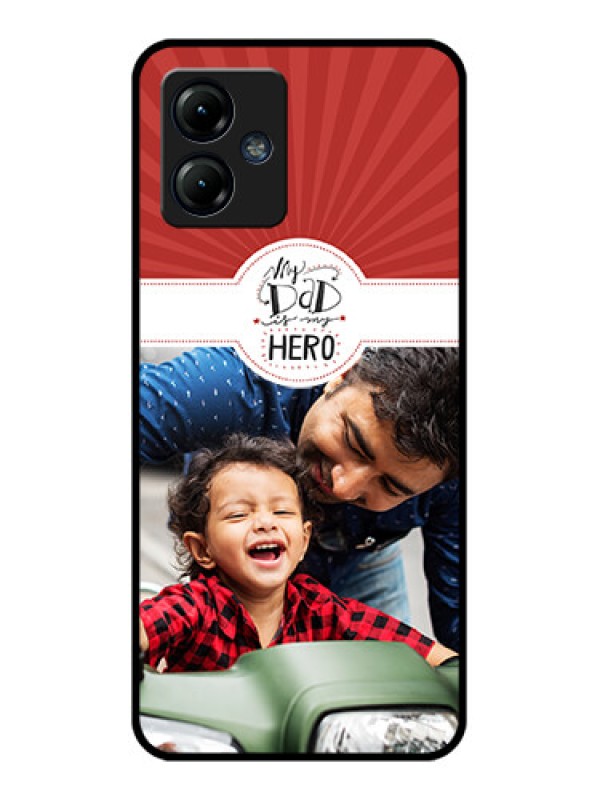 Custom Moto G14 Custom Metal Phone CaseMy Dad Hero Design