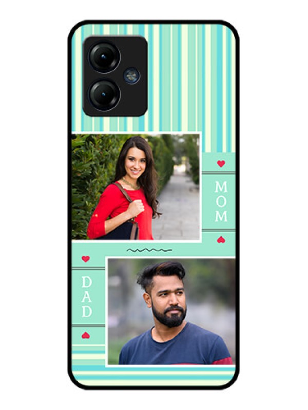 Custom Moto G14 Custom Metal Phone CaseMom and Dad Pic Design