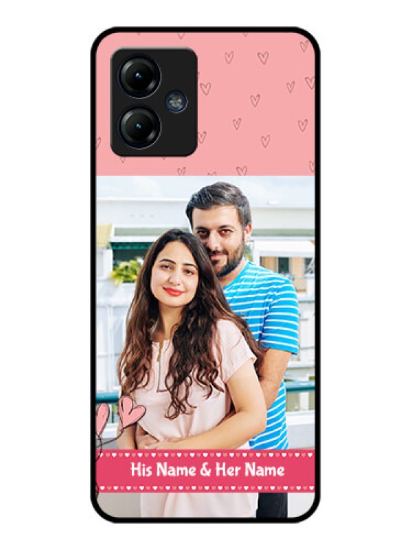 Custom Moto G14 Custom Metal Phone CaseLove Design Peach Color