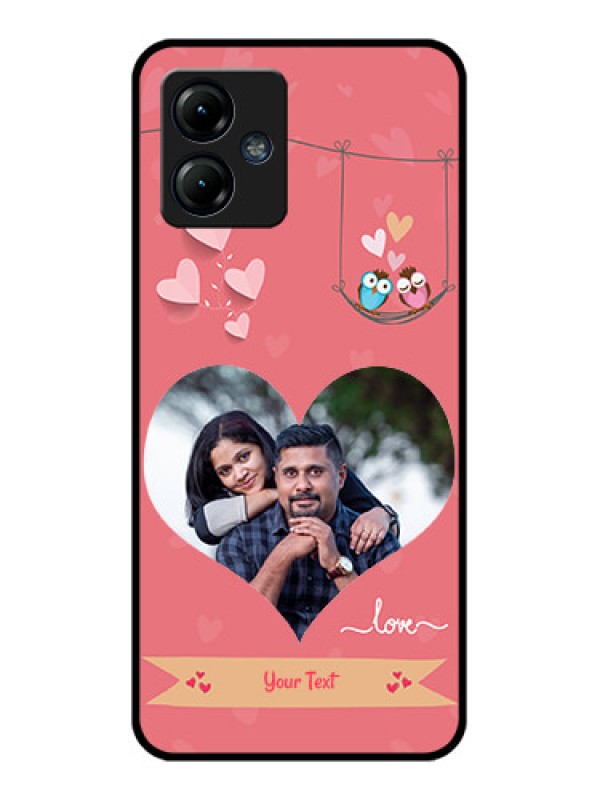 Custom Moto G14 Custom Metal Phone CasePeach Color Love Design