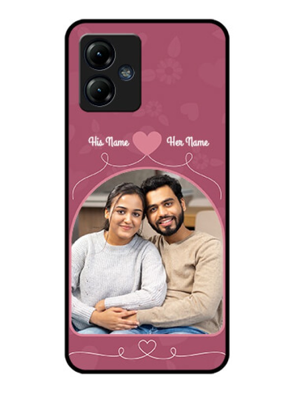 Custom Moto G14 Custom Metal Phone CaseLove Floral Design