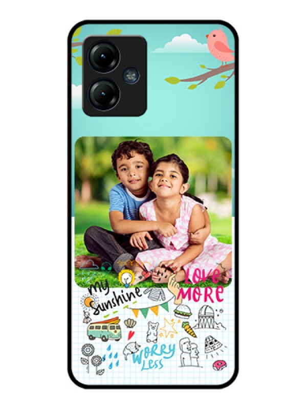 Custom Moto G14 Custom Metal Phone CaseDoodle Love Design
