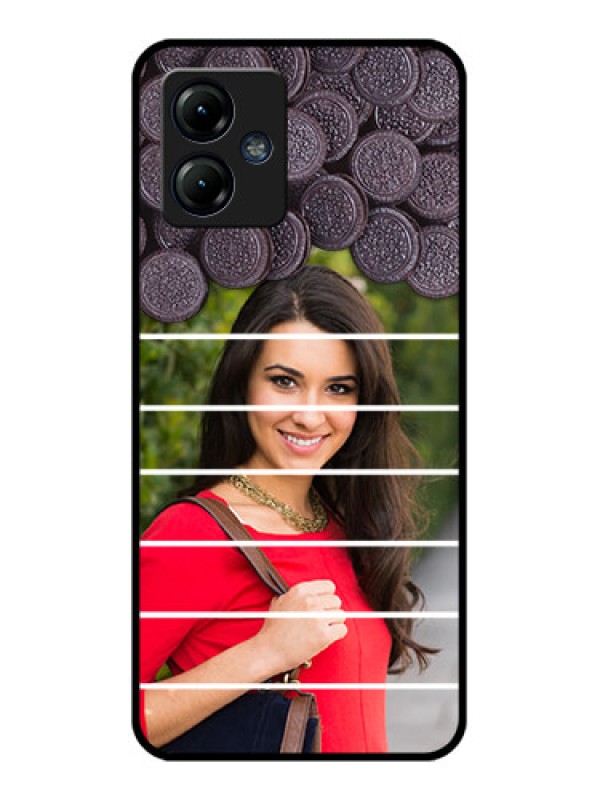 Custom Moto G14 Custom Metal Phone CaseWith Oreo Biscuit Design